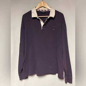 Eden Park Team Men's Purple Long Sleeve Polo Shirt